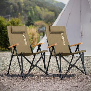 각도조절 릴렉스 접이식 롱 캠핑의자 체어 LCP-CA05, 브라운, 2개