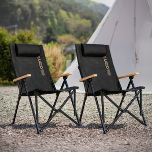 각도조절 릴렉스 접이식 롱 캠핑의자 체어 LCP-CA05, 블랙, 2개
