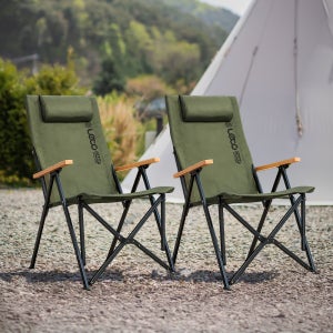 각도조절 릴렉스 접이식 롱 캠핑의자 체어 LCP-CA05, 카키, 2개