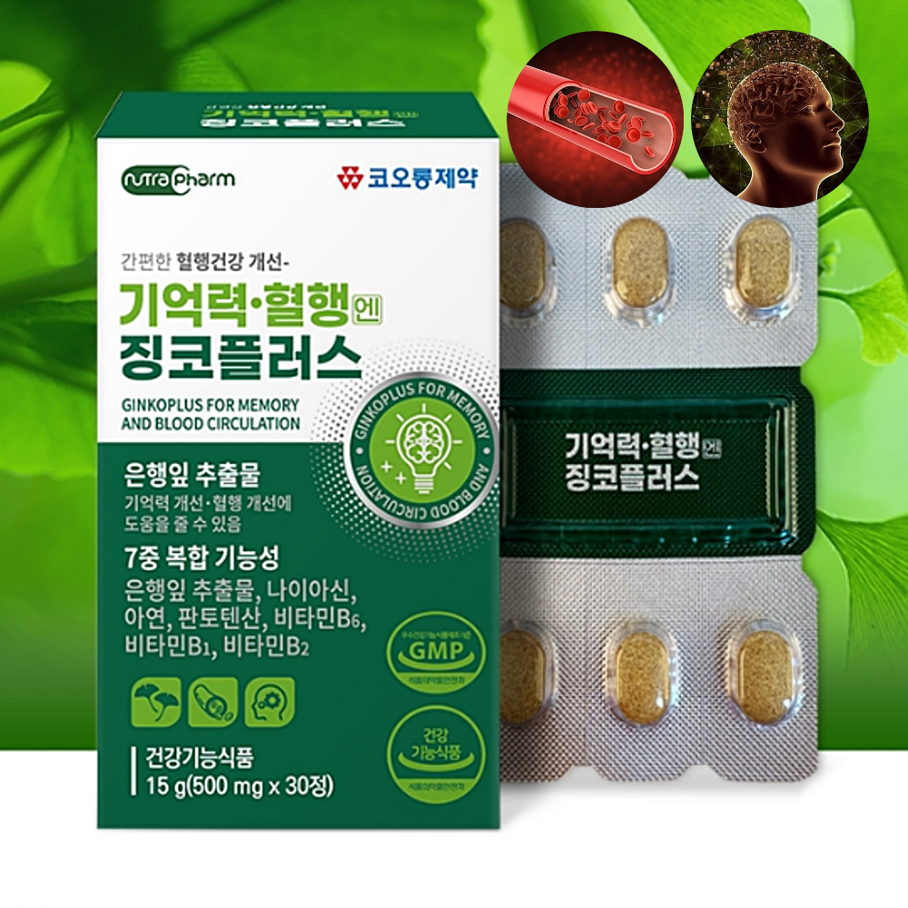 징코플러스 은행잎추출물 혈행 기억력 영양제 30정