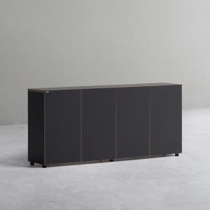 데스커 1600폭 목제책장 수납형 1600X311X723mm, 2단, 빈티지블랙