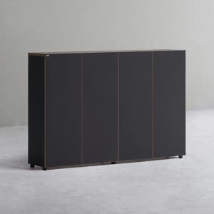 데스커 1600폭 목제책장 수납형 1600X311X1062mm, 3단, 빈티지블랙