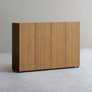 데스커 1600폭 목제책장 수납형 1600X311X1062mm, 3단, 모던아카시아