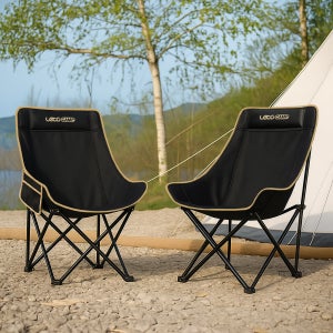 레토 경량 접이식 와이드 롱 캠핑의자 컴포트 체어 LCP-CL06, 블랙, 2개