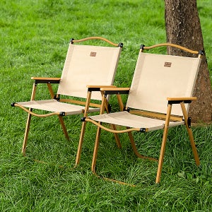레토 대형 우드 감성 경량 캠핑의자 폴딩 로우 릴렉스 체어 LCP-C03, 베이지, 2개