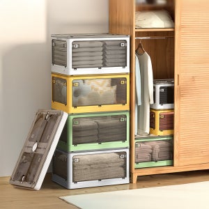 접이식 리빙박스 전면 개방 오픈형 수납 폴딩 공간박스 28L