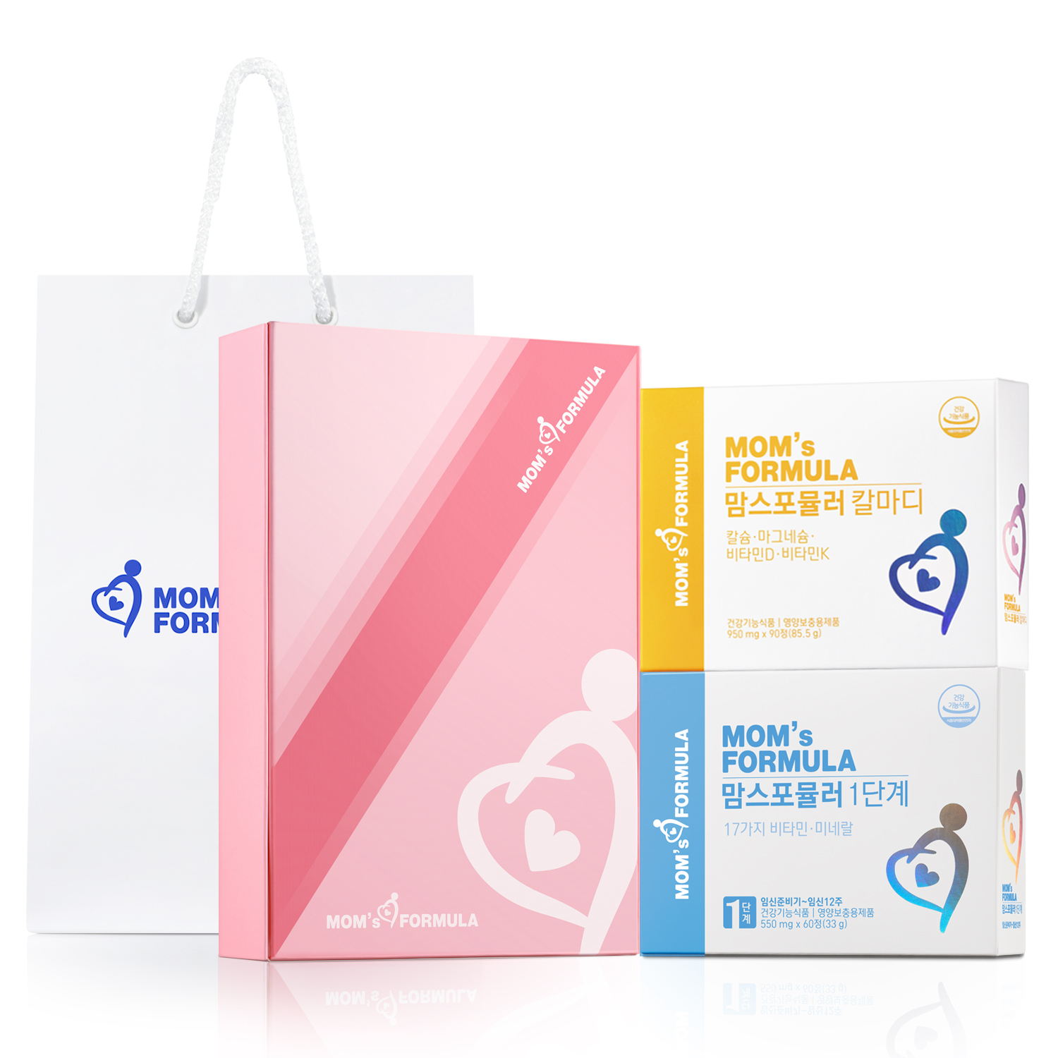 [임산부선물세트] <b>맘스포뮬러</b> 1단계 + 칼마디 / 임산부 영양제 / 활성형 엽산 칼슘제