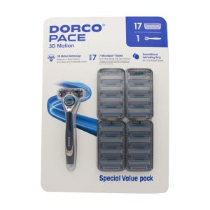 코스트코 도루코 면도기 페이스 3D모션 7중날 PACE 면도기 카트리지 호환 17+1 세트
