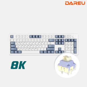 다얼유 EK106PRO 8K 유선 기계식 키보드 풀배열 화이트, 저소음 마쉬멜로축