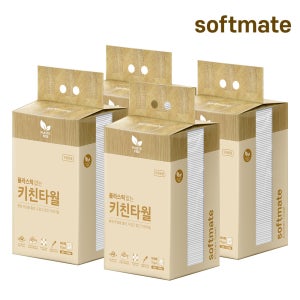 순둥이 소프트메이트 플라스틱 없는 키친타월 100매 4팩 /생분해 빨아쓰는 행주