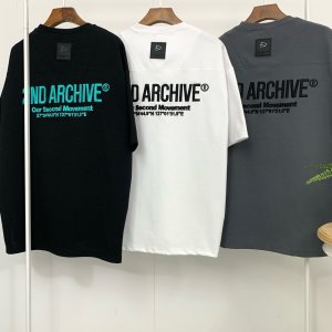 2nd Archive 세컨아카이브 남자 스트릿 SG 입체 엠보자수 로고 오버핏 반팔티