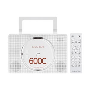 2025년 5월 신제품 에듀플레이어 EA600C 올화이트 블루투스인아웃 CD플레이어 백색소음 CD리핑 각도조절 무선 FM라디오 USB 블루투스스피커