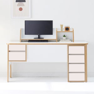 소다 와이드 1인용 학생 4단 서랍 책상세트 1600