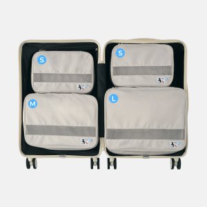 [SET] 바디럽 꾹꾹 압축파우치 60.96cm(24인치) 캐리어 세트 (S+S+M+L) 중형 캐리어