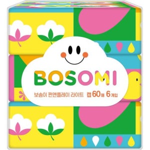 깨끗한나라 물티슈 SBW-FNP0002A보솜이 펀앤플레이 라이트캡60매6개