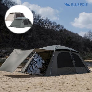 [블루폴] 브레이브 리빙쉘 텐트/ 캠핑 거실형 사계절 패밀리 쉘터 텐트 우레탄창 포함
