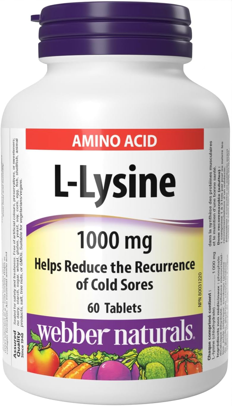 <b>웨버</b>내츄럴 라이신 1000mg 60정 엘라이신