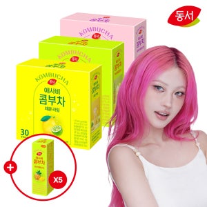 동서 애사비 콤부차 레몬 라임 30개입+파인애플 망고 30개입+피치 패션프룻 30개입+증정 파인애플 망고 10g 5개
