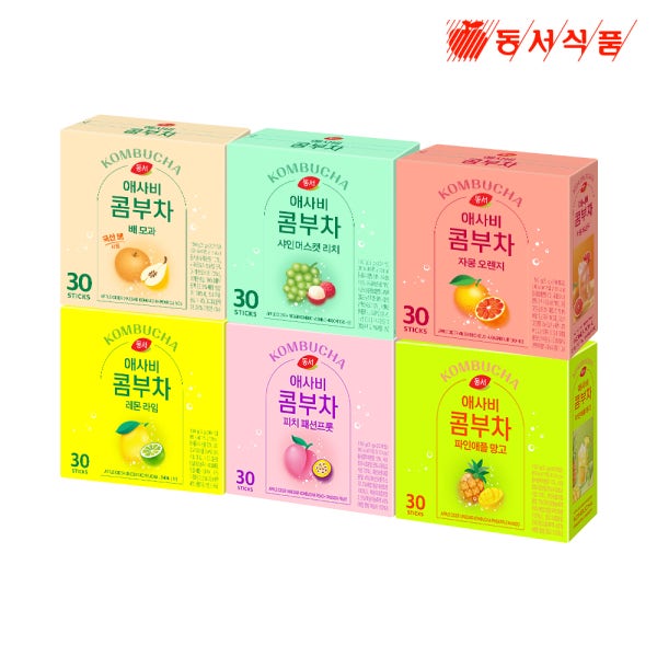 [슈퍼적립] 동서 애사비 콤부차 30개입 6종 3개 골라담기
