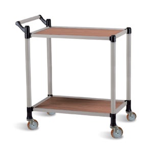 티렉스 가정용 업소용 주방 식당카트 이동식 수납 선반 우드 서빙카트 내츄럴 오크 2단 중