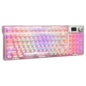 투명 키캡이 있는 AULA 키보드 컴퓨터 구조 선형 개스킷 유선 무선 기계식 키보드 핫스