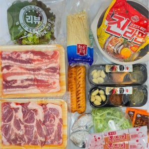 한돈 캠핑 고기세트 바베큐세트 삼겹살300g + 목살300g 등 16종 패키지 2인세트
