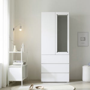 스칸디무드 커스트 터치 거울 서랍 키큰 옷장 800