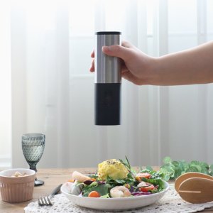 자동 소금통 소금 후추 가는 기계 휴대용 양념통 통후추 그라인더