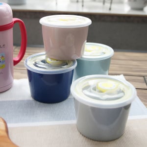일본 인디고 파스텔 원형 찬통 뚜껑 반찬통 도자기 용기 10cm 3colors