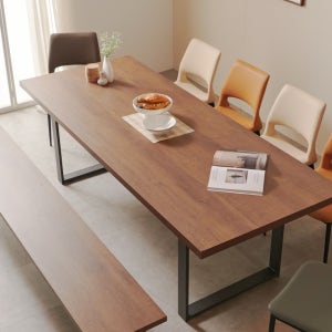 와이드 과외 학생책상 넓은 대형 공부 거실 책상 2100mm, 월넛블랙