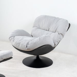 멜루나 1인용 수면 독서 회전 암체어 무중력 수유 안락 의자 블랙/소프트그레이