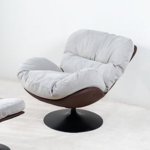 멜루나 1인용 수면 독서 회전 암체어 무중력 수유 안락 의자 브라운/소프트그레이