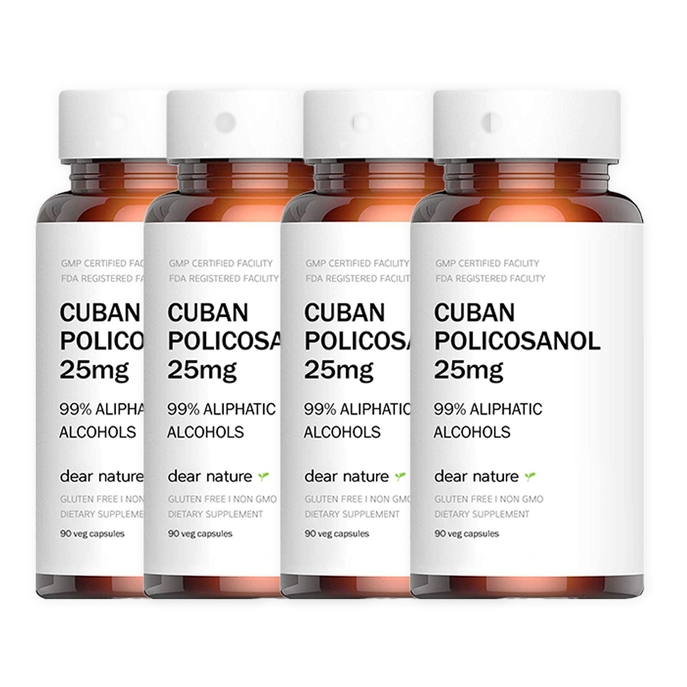 쿠바산 <b>폴리코사놀</b> 25mg Cuban <b>Policosanol</b> 90캡슐, 4개