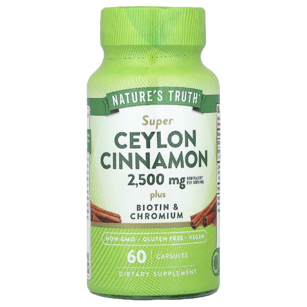 <b>네이처스트루</b> 슈퍼 실론 시나몬 Ceylon Cinnamon 비오틴 크로뮴 함유 캡슐 60정
