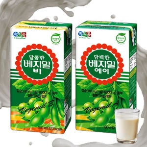 담백한과 달콤한 정식품 베지밀 담백한 A+달콤한 B 두유 190ml, 96개