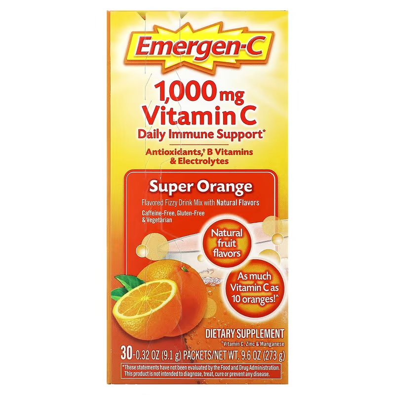 이머전씨 <b>비타민</b>C 발포 드링크믹스 슈퍼오렌지 1000mg 30포 <b>Emergen-C</b>