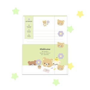 산엑스 베이직 리락쿠마 플라워 BASIC Rilakkuma Flower 편지지 편지봉투 세트 가정의달