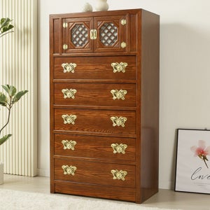 이조본고가구 편백 창살 5단스 전통 원목 서랍 옷장