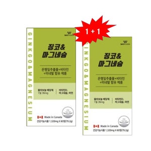 웨이팜 징코 마그네슘 산화제품 수산화 젖산 하루권장 120정 4개월