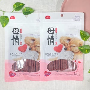 아스쿠 모정 강아지 고양이 져키 간식 오리고기, 140g, 10개