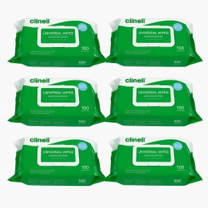 클리넬 clinell 공인판매점 5세대 병원용 살균 소독티슈 용품소독 100매, 6팩