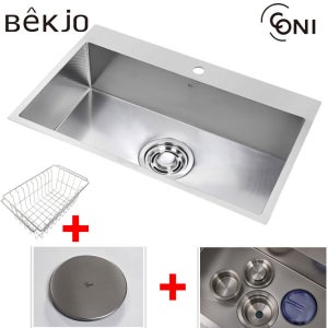 백조씽크 고니 리폼사각씽크볼 CECNRW8630 코팅엠보 올스텐배수구 주방싱크볼