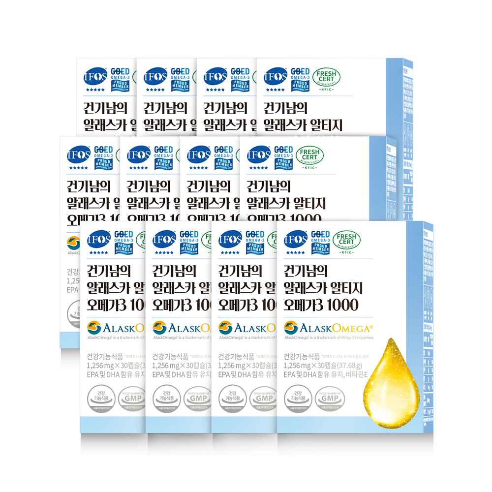 건기남의 알래스카 알티지 오메가3 1000mg 12개월 EPA 720mg <b>DHA</b> 280mg