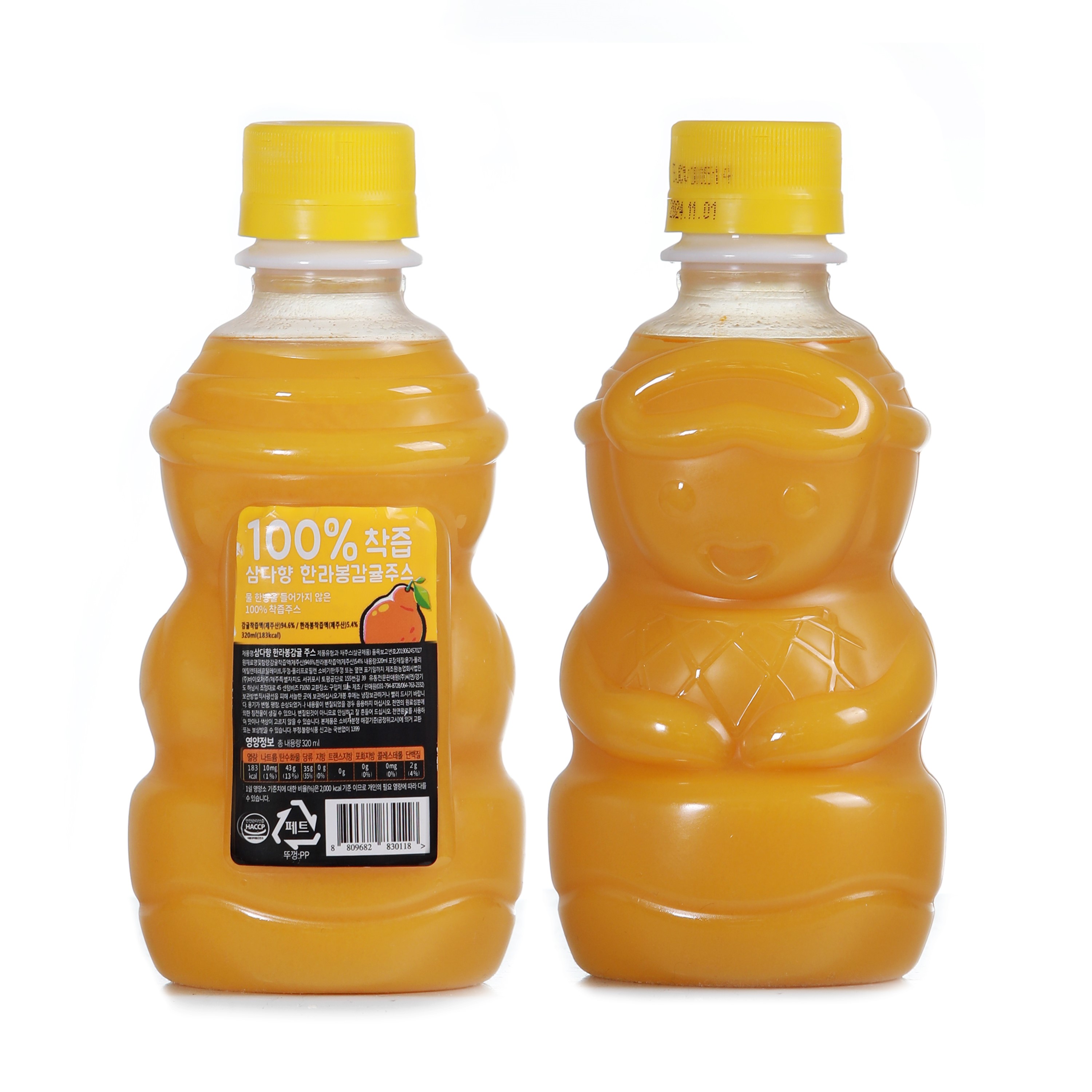 삼다향 100% 착즙 한라봉 감귤주스 320ml, 6개