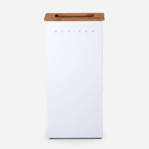 매직캔 휴지통 뉴 언커버 화이트 250 (26L ) 우드 철제의 만남 오픈형