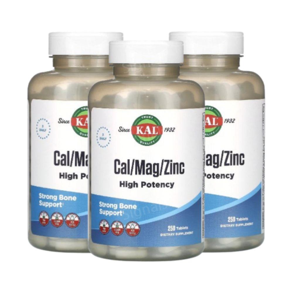 KAL <b>Cal</b> <b>Mag</b> Zinc 칼슘 마그네슘 아연 250정 3개 징크