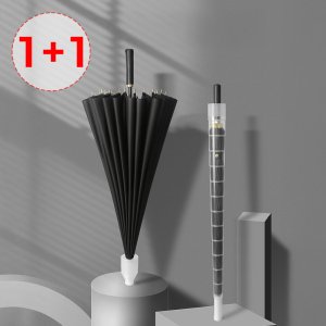 [1+1] 빗물받이 장우산 튼튼한 자동 우산 16살 물받이캡 캡커버 자바라 장마
