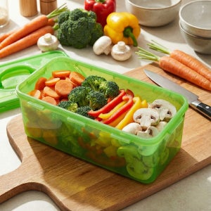 락스타 미라클락 전자렌지 진공 밀폐용기 / 야채통 4L, 그린, 4L, 그린, 2개