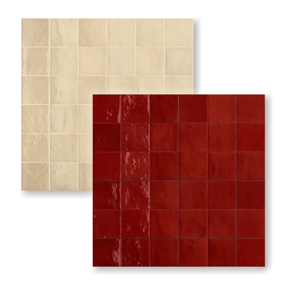 이태리 유광 젤리지 빈티지 컬러 포세린 포인트 타일 100각 멜란지