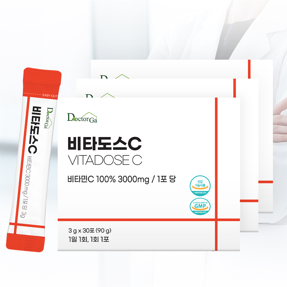 비타민C 3000 순수 비타민씨 고함량 가루 고용량 스틱 비타도스C 30포, 3개